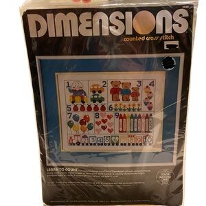 Dimensions Counted Cross Stitch Learn To Count Chris Davenport Vintage 1986